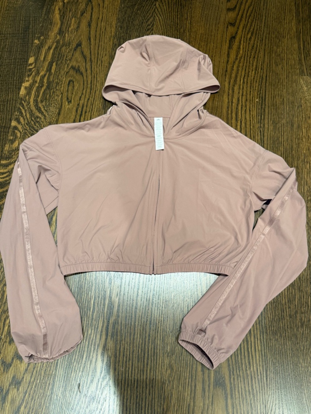 ALO Yoga Women's Dusty Rose Cropped Hooded Bomber Jacket